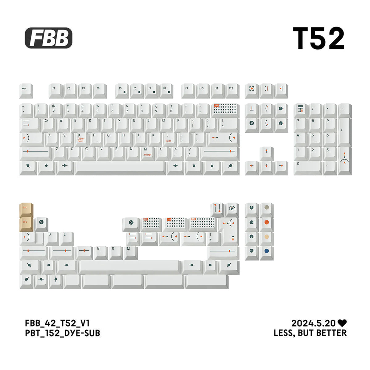 FBB T52 V1 Keycap Set - Angry Miao
