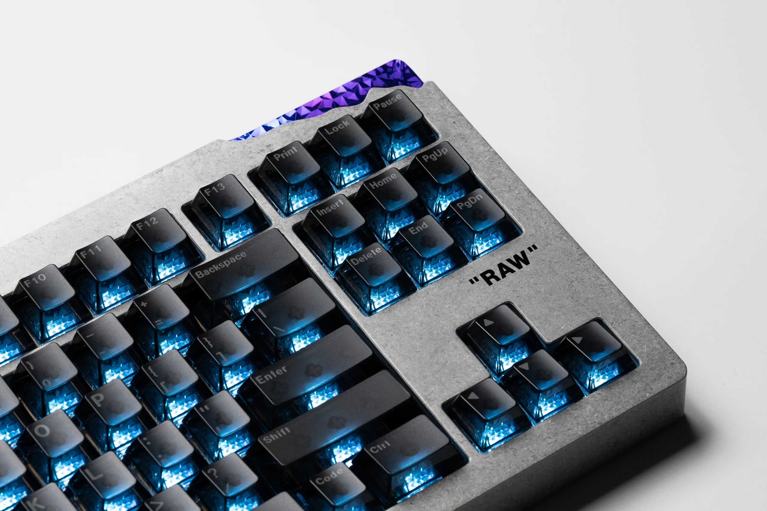 Relic80 frost keycaps blue backlit hero