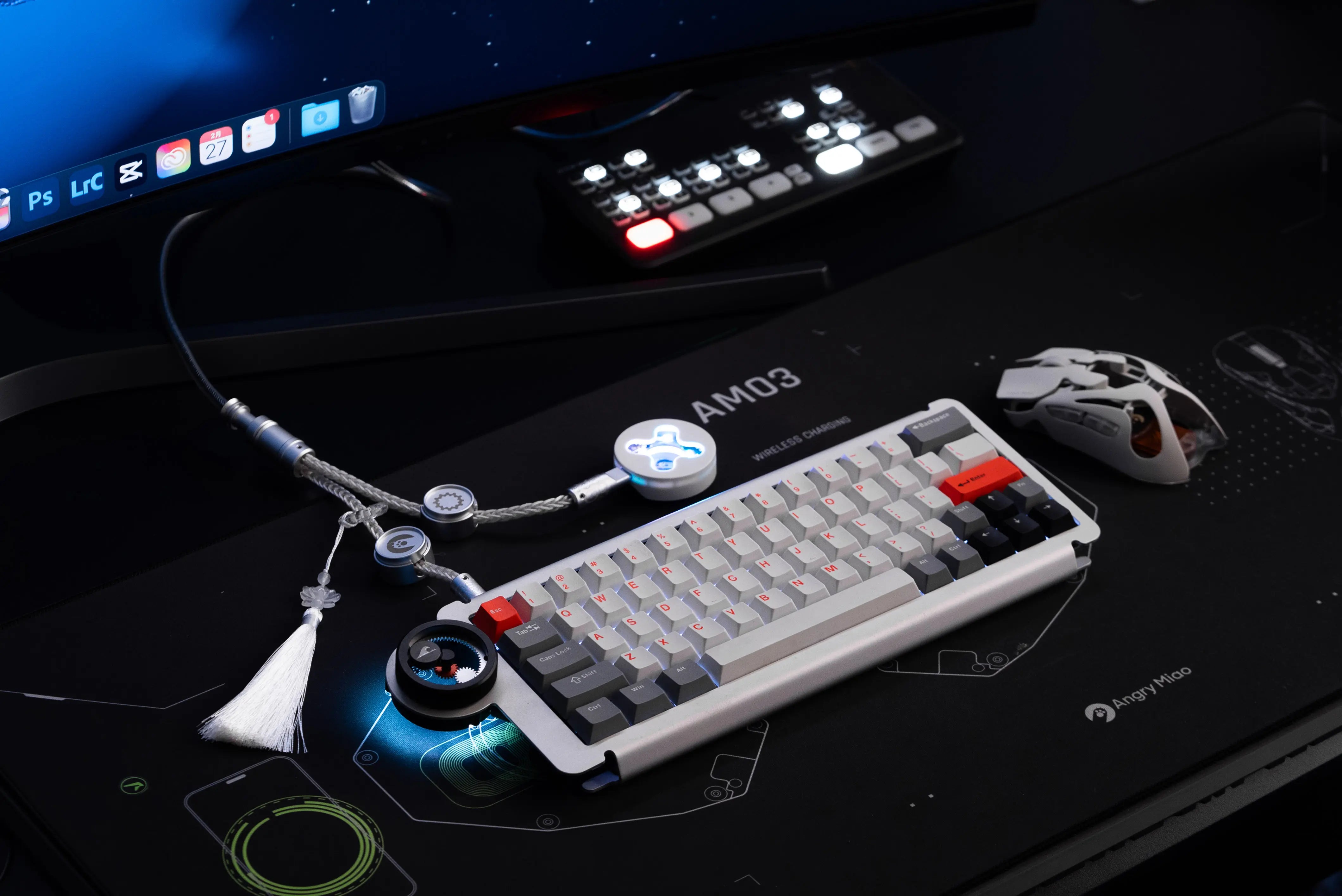 AM x WINSHOP Split Dual 8K Braided Metal + OCC Gaming Cable - Angry Miao