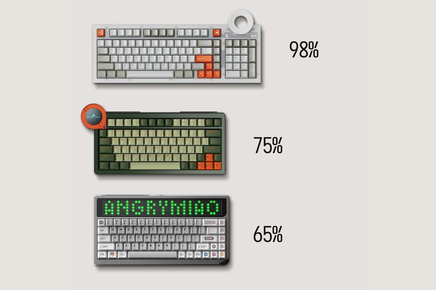 98% and 75% and 65% keyboard