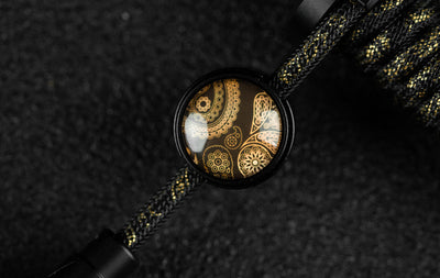 CYBERBOARD Gold Paisley Limited Edition + WINSHOP Coiled Aviator Cable Combo - Angry Miao
