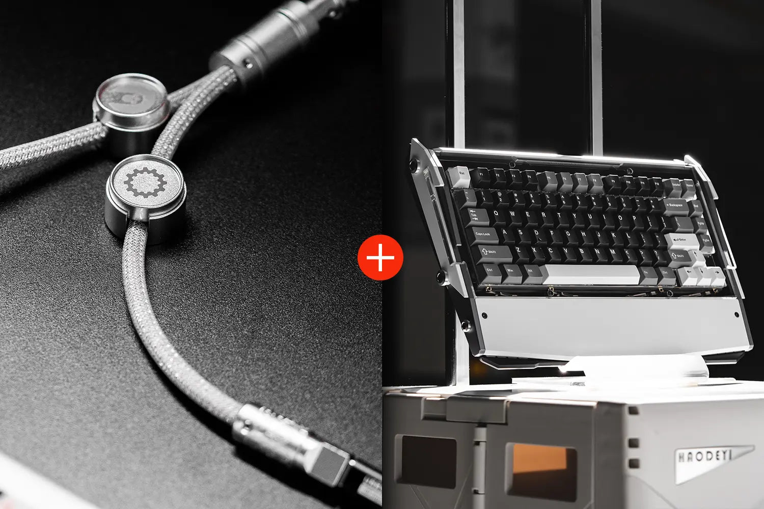Black Diamond 75 V2 Alpine White + Split Dual 8K Gaming Cable Braided Metal