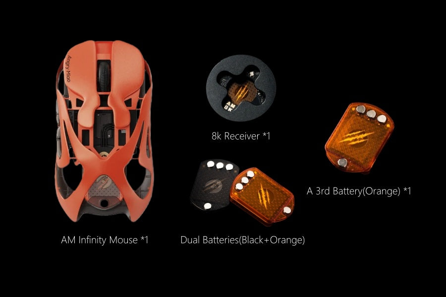 マウス・トラックボール AngryMiao AM INFINITY MOUSE Orange AM INFINITY MOUSE - Blaze Orange (Pre-sale)