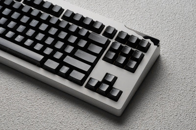 Relic80 frost keycaps desk angle