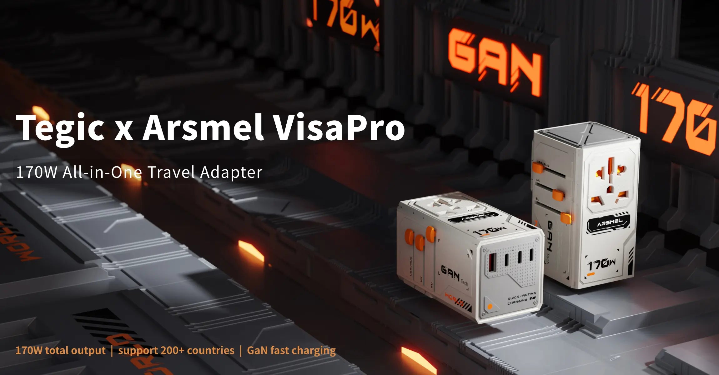 Tegic x Arsmel VisaPro 170W All-in-One Travel Adapter - Angry Miao