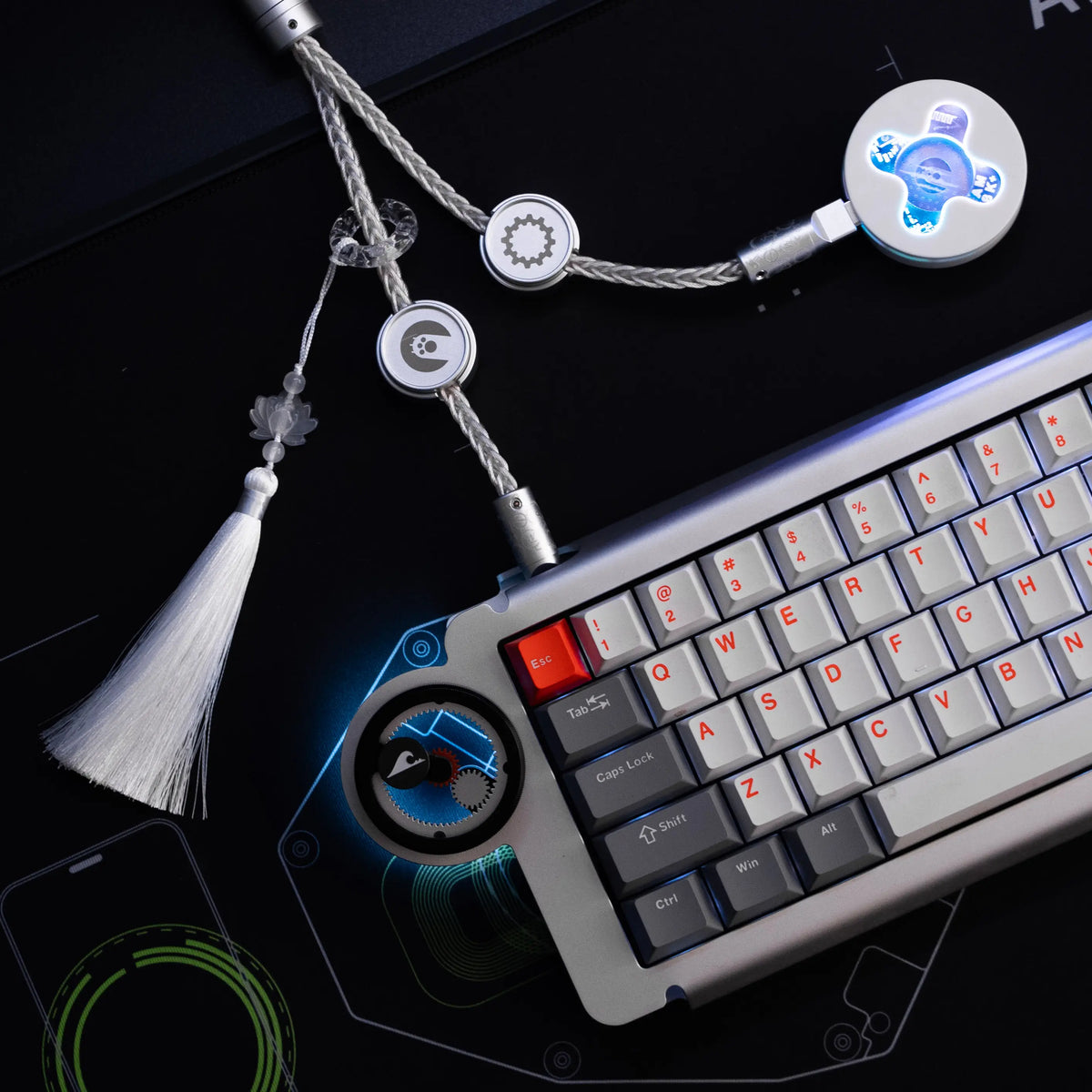 AM x WINSHOP Split Dual 8K Gaming Cable Braided Metal + OCC