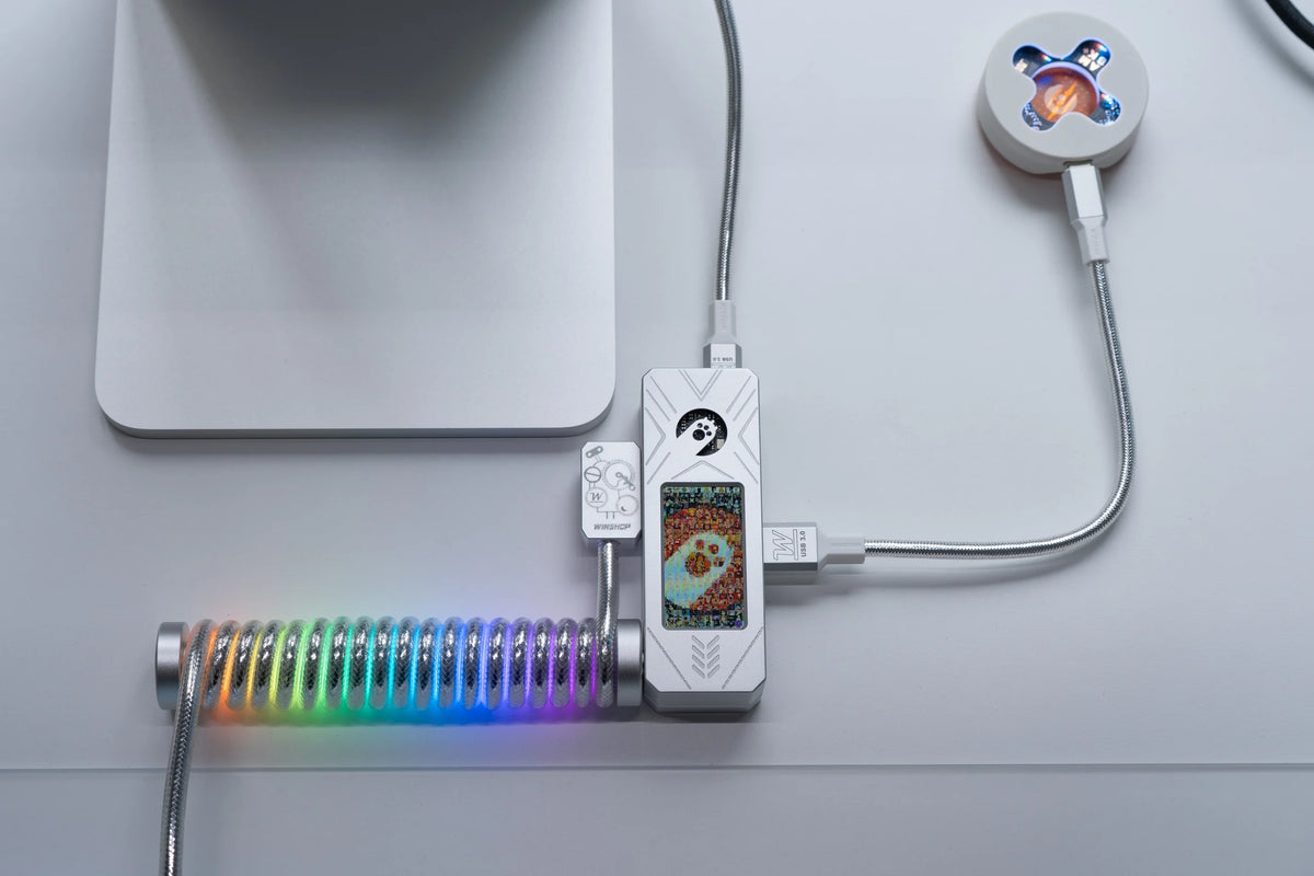 AM x WINSHOP PixelGlow Hub Coiled Cable — Custom Display & Glow